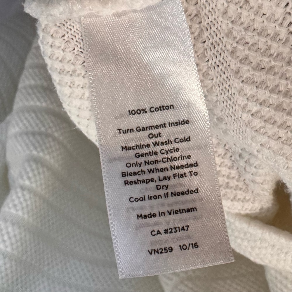 Talbots Cream Striped Hoodie Sweatshirt - Picture 7 of 9